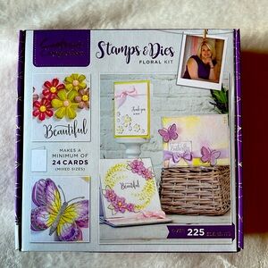 Crafters Companion Stamps & Dies Floral Kit, makes 24 cards